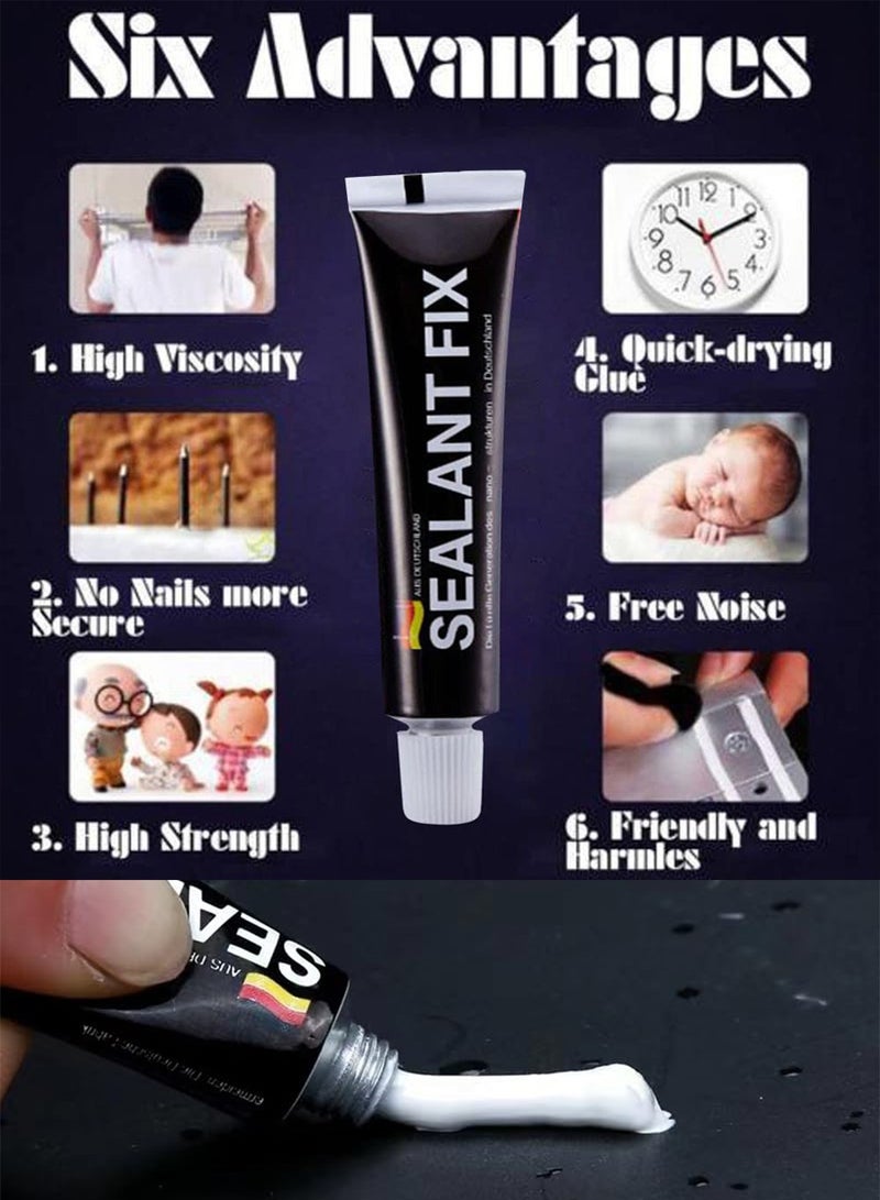 NajmStyle Strong Nail-Free glue-12g, 10 Pcs Universal Construction Wall Tile Glue，Waterproof and Moisture-Proof Glass gluesuitable for Metal Plastic, Ceramic Glass, Wood Acrylic - Image 4