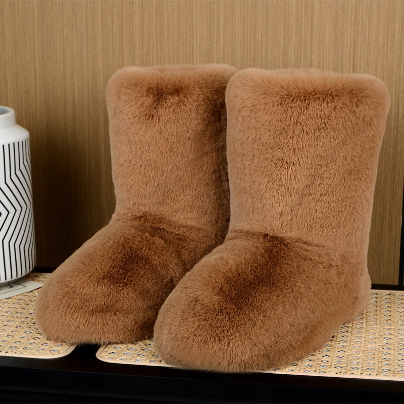 New Style Mao Mao Boots Winter High-Top Casual Snow Boots Imitation Rabbit Fur One Warm Mao Mao Boots - Image 2