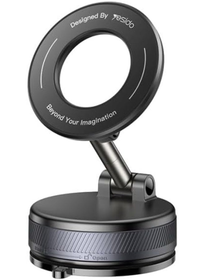 حامل جوال للسيارة C228 بذراع قابلة للطي ودوران 360 درجة – قاعدة شفط قوية لتثبيت الهاتف بثبات وأناقة أثناء القيادة - Image 1