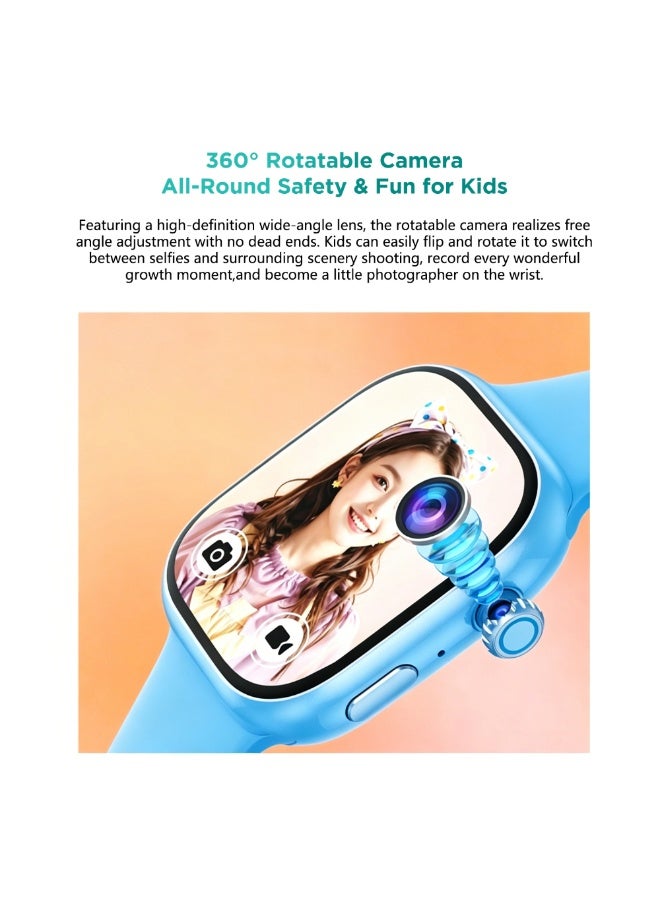 benco R1 Kids Safety Smartwatch 4G with Sim, Wifi, Whatsapp, Video & Audio Call - Blue - Image 4