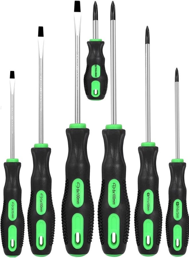 GURADESIGN 7-Piece Magnetic Screwdrivers Set, 4 Phillips and 3 Flat, Professional Cushion Grip Screwdriver Set - Image 1