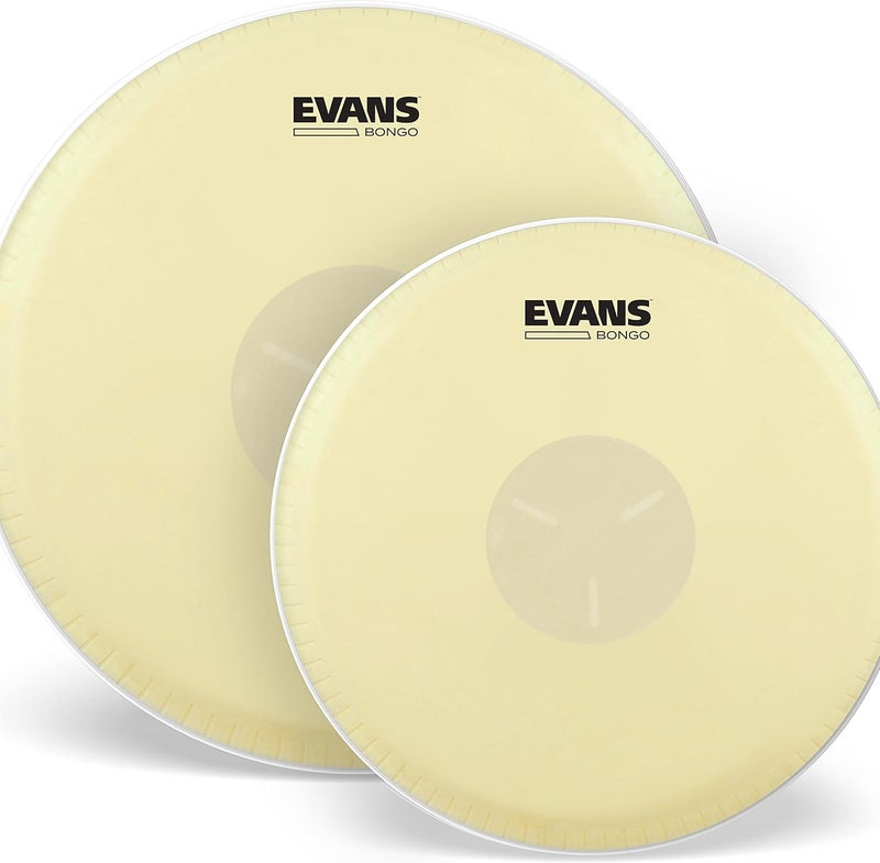 Evans Tri-Center Bongo Drum Head Pack - 7.25 and 9.62 Inch - Image 1