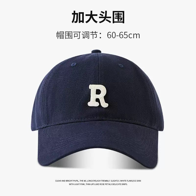 2025 New Oversized Baseball Cap with Embroidery, Sun Protection, and Face-Slimming Design - Versatile Lettered Snapback for Men & Women