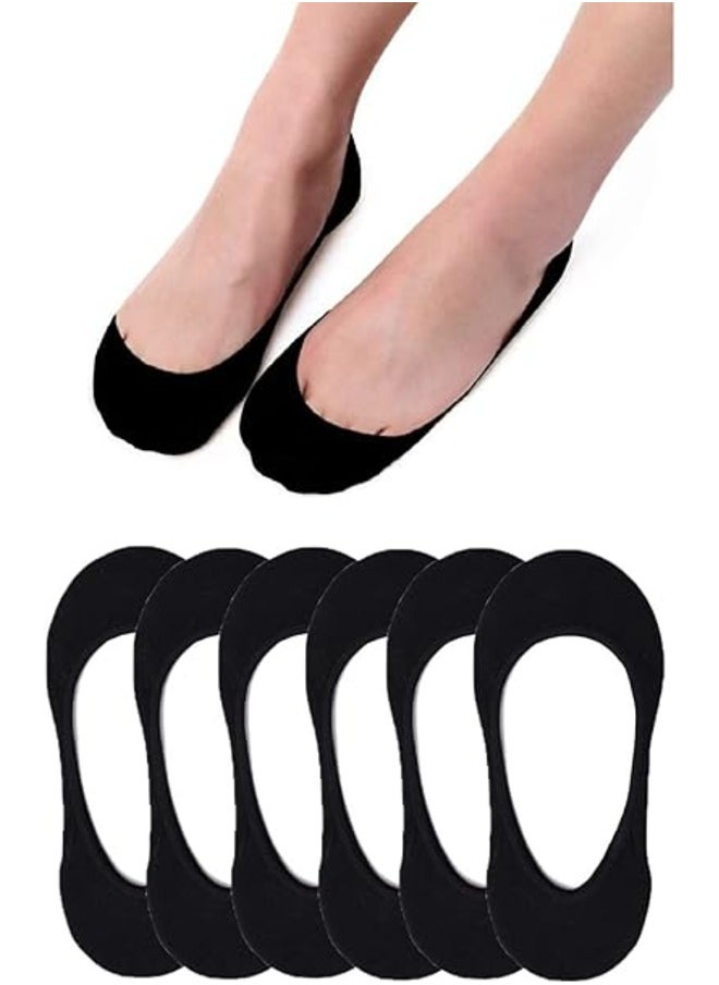 Be-Queen 6 Pairs No Show Socks for Women - Free Size - Invisible Liners - Non Slip Thin Ultra Low Cut Hidden Anti-Slip (Black, 6)  - Image 2