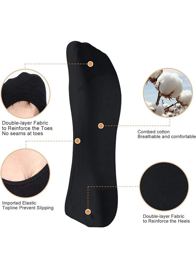 Be-Queen 6 Pairs No Show Socks for Women - Free Size - Invisible Liners - Non Slip Thin Ultra Low Cut Hidden Anti-Slip (Black, 6)  - Image 4