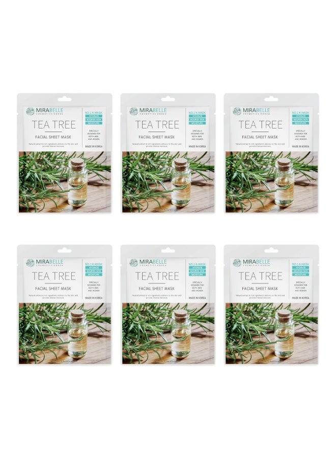 MIRABELLE COSMETICS KOREA Teatree Essential Facial Sheet Mask (Pack of 6) - Image 1