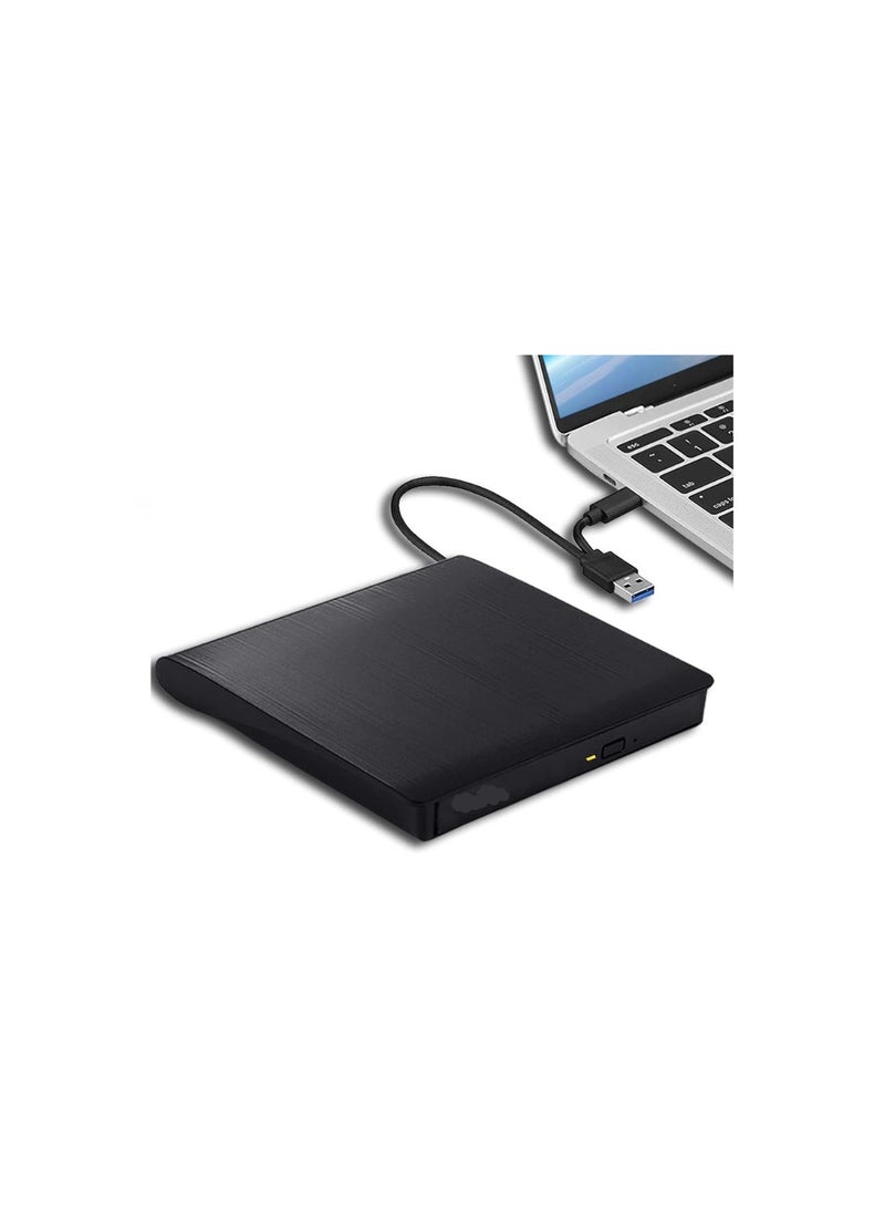 External CD DVD Drive for Laptop, Type-C USB 3.0 Portable CD DVD Burner/Writer Optical Disc Drive for MacBook, iMac, Windows PC, Linux, and Mac OS - Image 1