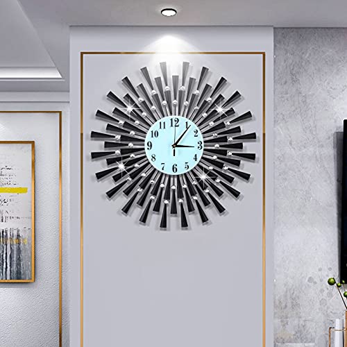 JUGV Large Wall Clock Decorative Wall Clocks 3D Non-Ticking Silent Quartz Clocks with Arabic Numerals for Living Room Home Kitchen Decor - Image 1