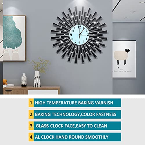 JUGV Large Wall Clock Decorative Wall Clocks 3D Non-Ticking Silent Quartz Clocks with Arabic Numerals for Living Room Home Kitchen Decor - Image 4