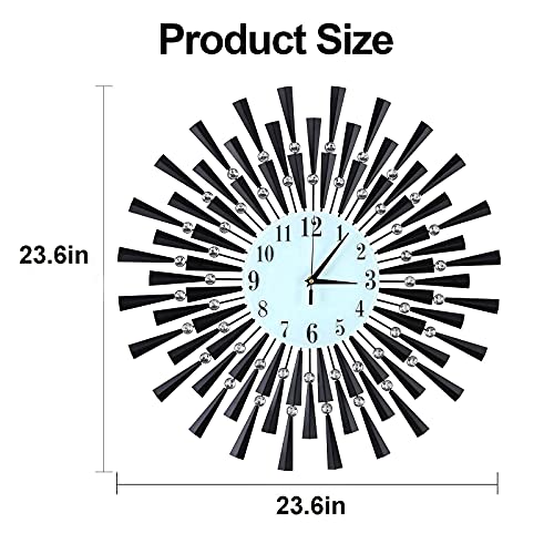 JUGV Large Wall Clock Decorative Wall Clocks 3D Non-Ticking Silent Quartz Clocks with Arabic Numerals for Living Room Home Kitchen Decor - Image 5
