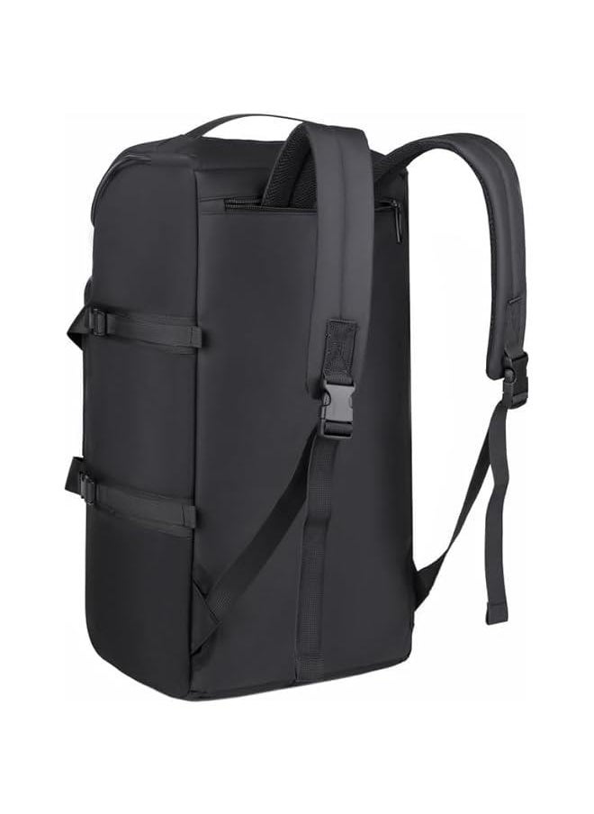 TRASSLE Gym Bag for Men/Women,Travel Duffel Bag with Shoe Compartment, Carry On Weekender/Overnight Bag, Waterproof Gym Backpack Travel Bag for Camping (Black Dark)  - Image 2