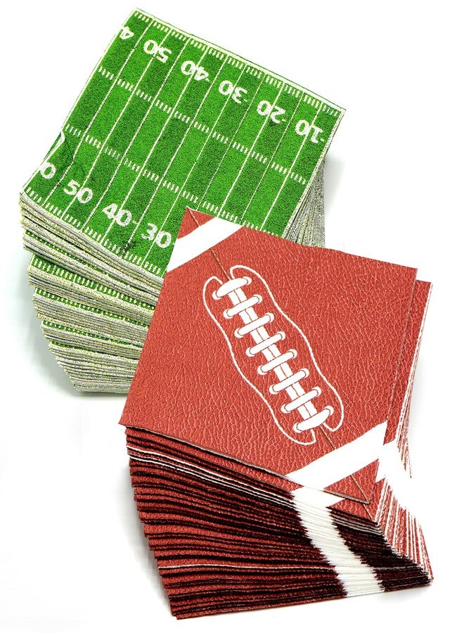 4E's Novelty 80 Pack Football Disposable Paper Napkins Bulk, Perfect for Football Birthday Party Decorations, Football Party Supplies, Football Game Day Napkins, Football Decor, Football Party Napkins - Image 1