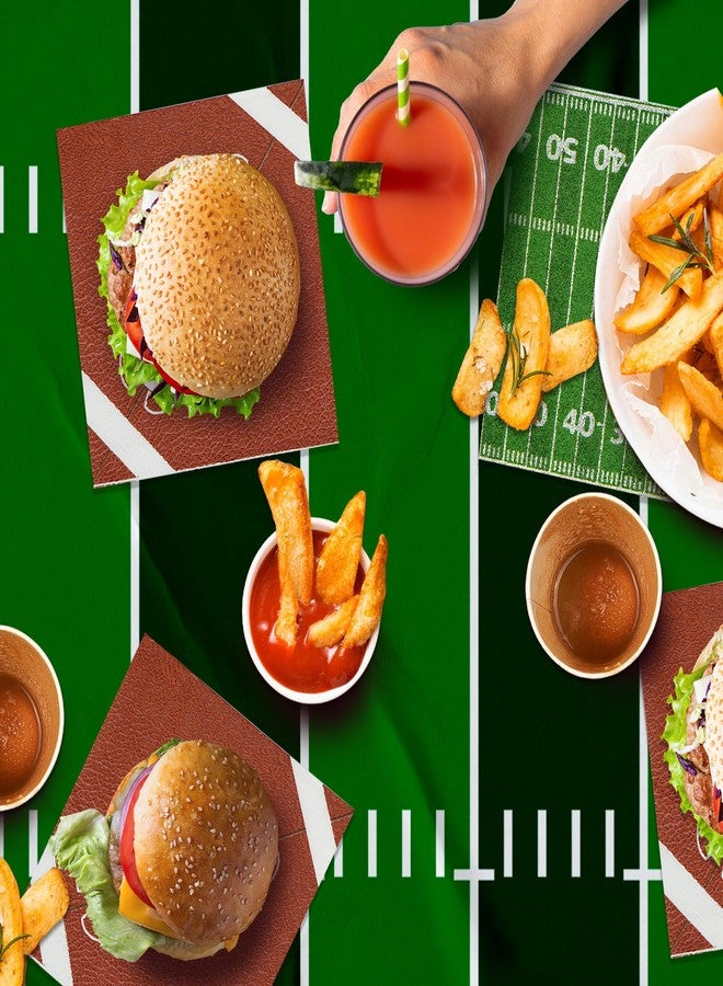 4E's Novelty 80 Pack Football Disposable Paper Napkins Bulk, Perfect for Football Birthday Party Decorations, Football Party Supplies, Football Game Day Napkins, Football Decor, Football Party Napkins - Image 2