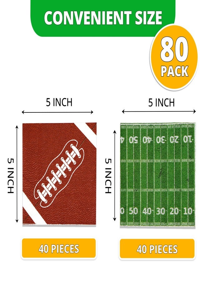 4E's Novelty 80 Pack Football Disposable Paper Napkins Bulk, Perfect for Football Birthday Party Decorations, Football Party Supplies, Football Game Day Napkins, Football Decor, Football Party Napkins - Image 3