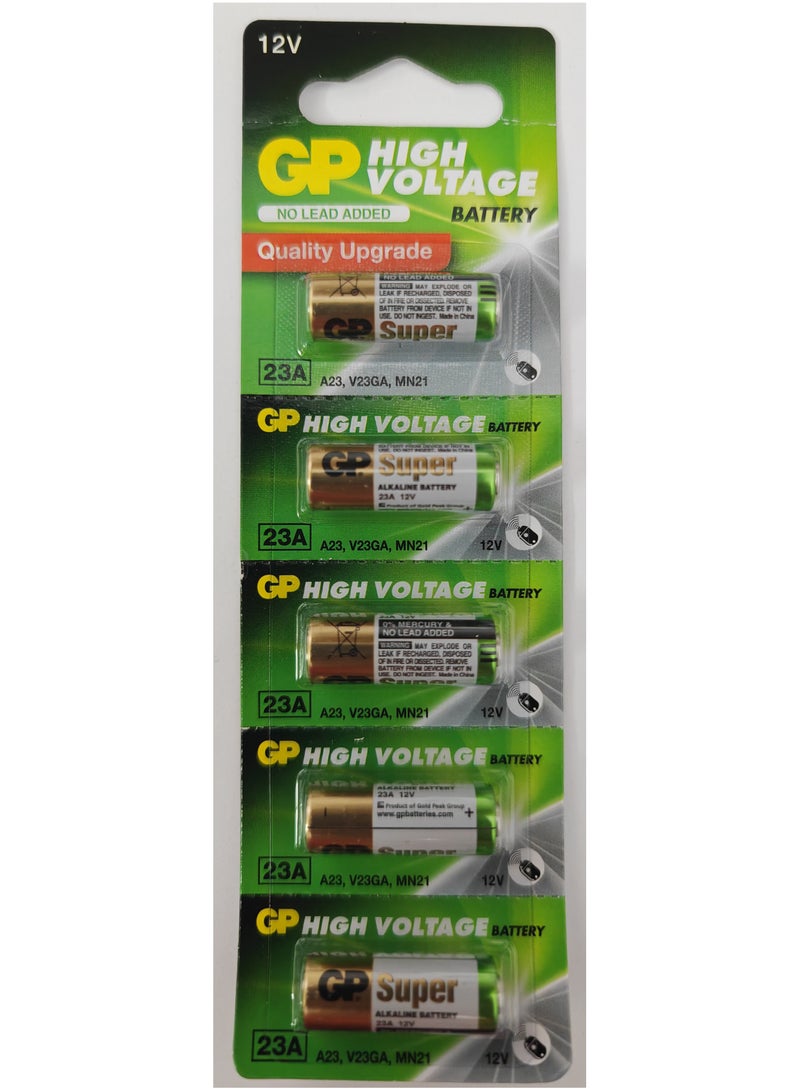 GP Batteries GP 23A Battery, 12V Alkaline Battery, Card of 5 Pieces  - Image 1