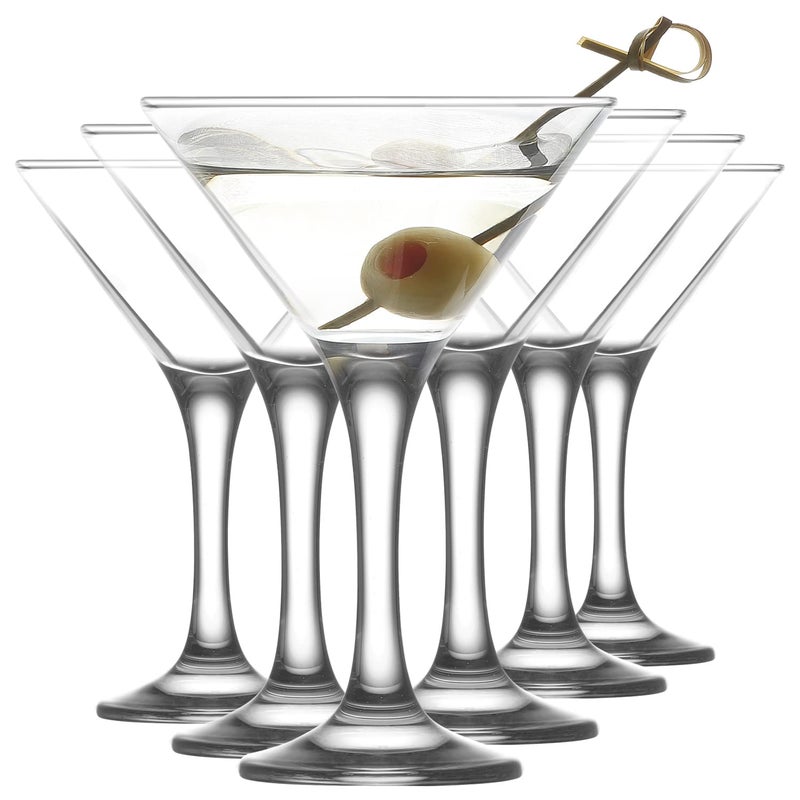 LAV lav Martini Glasses Set of 6  Martini Cocktail Glass Set 6 Oz  Cosmopolitan Glasses for Elegant Cocktails  Classic Cocktail Glasses with Chic Design for Home Parties  Made in Europe 