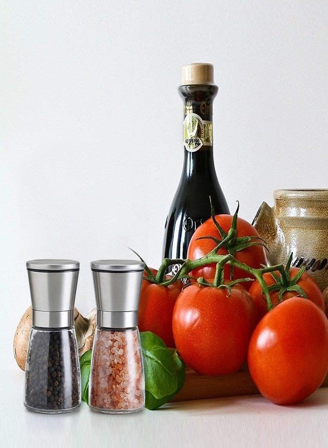 Finphoon Premium Salt & Pepper Grinder Set – Stainless Steel Mills with Ceramic Blades | Adjustable Coarseness Salt and Pepper Shakers | Small Refillable Spice Grinder (2 Pcs) - Image 5