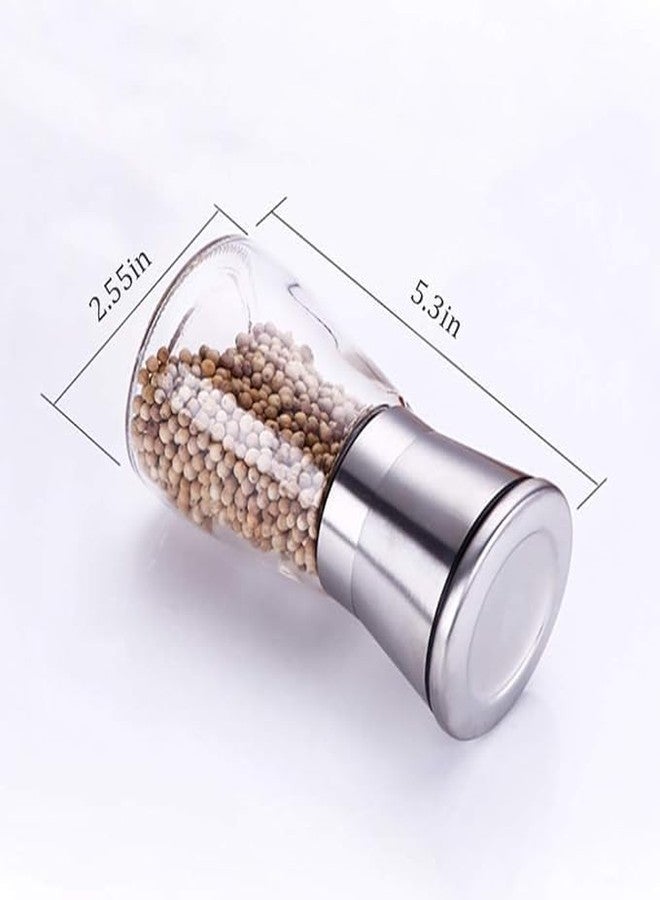 Finphoon Premium Salt & Pepper Grinder Set – Stainless Steel Mills with Ceramic Blades | Adjustable Coarseness Salt and Pepper Shakers | Small Refillable Spice Grinder (2 Pcs) - Image 3
