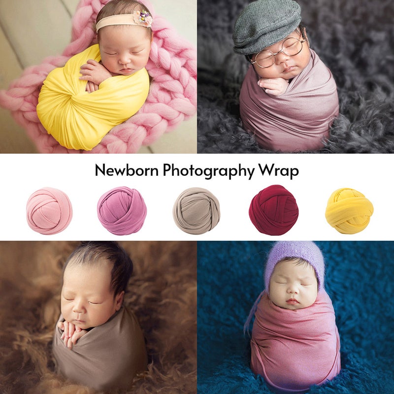 40 * 160cm/ 15.7 * 63in Comfortable Newborn Photography Wrap Soft Decor Wrap Blanket for Baby Photo Props Newborn Photo Outfits - Image 3