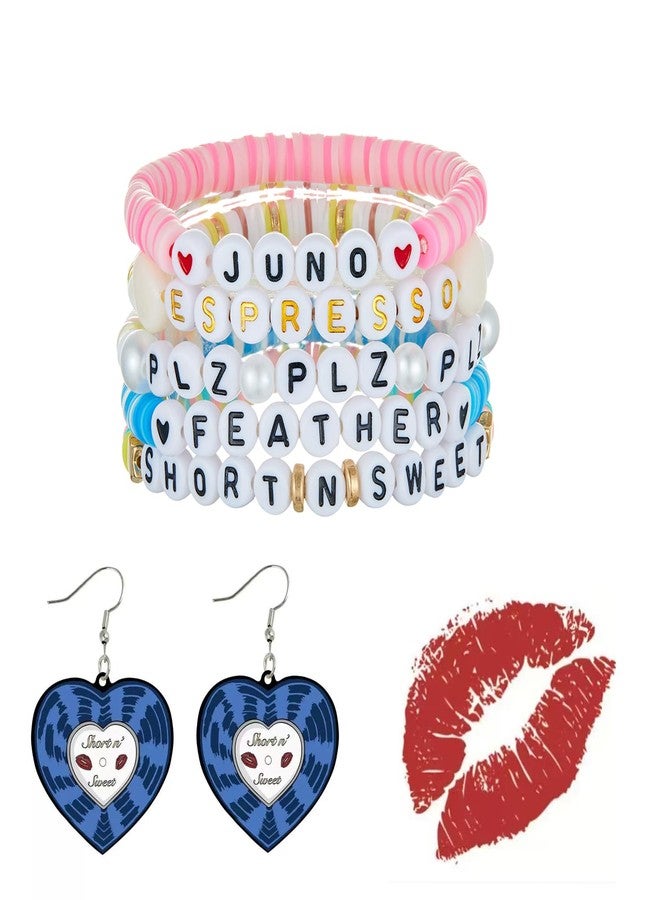 Axepet Sabrina Friendship Bracelet Sets for Women 𝐒𝐡𝐨𝐫𝐭 𝐧' 𝐒𝐰𝐞𝐞𝐭 Concert Earrings Sabrina Album Inspired Merch Costume Outfit Accessories for Fans - Image 1