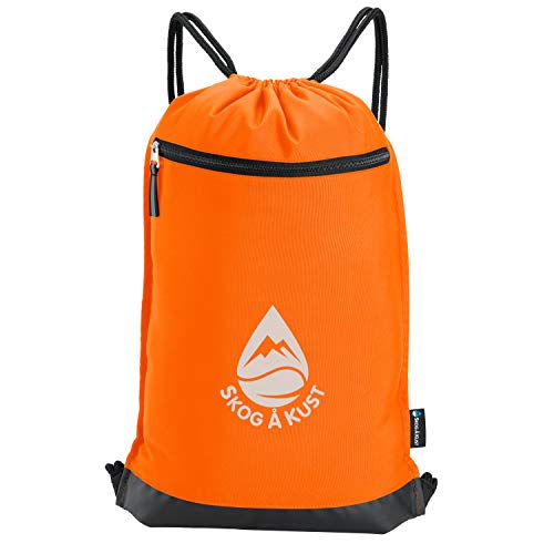 Skog Ã… Kust Skog Kust GymSak Patented 2in1 Drawstring Cinch Bag with Removable Waterproof Dry Bag Orange - Image 3