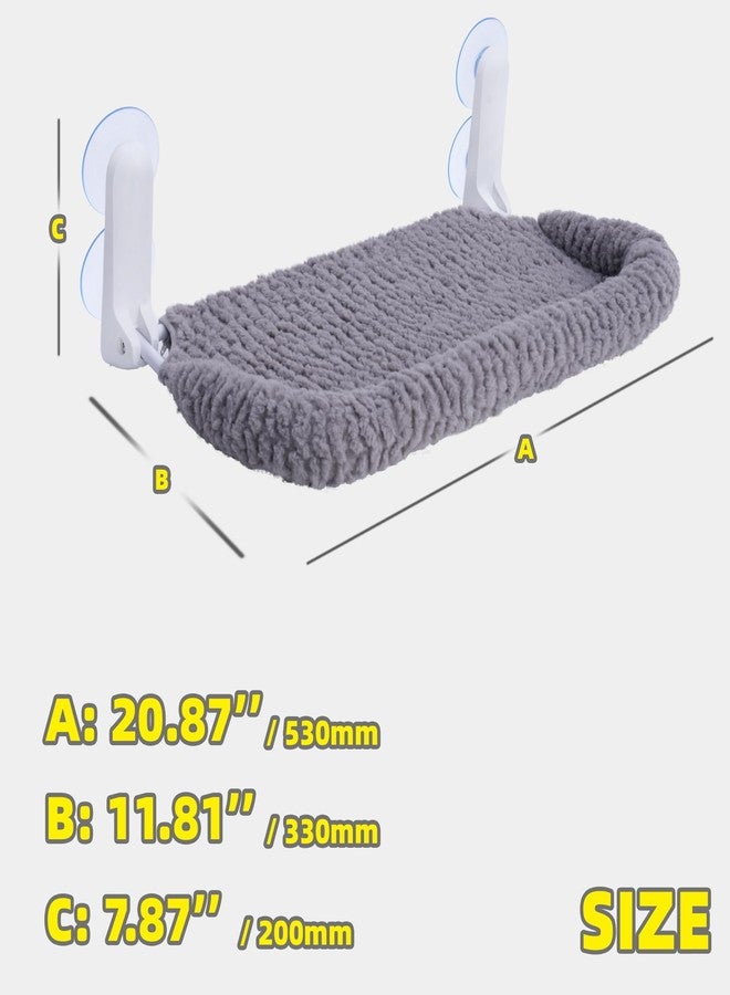 AIWIKIDE Cat Window Perch with Cushion Rim, Easy Install Bracket, Portable Wall Hammock for Indoor Cat, Grey - Image 3