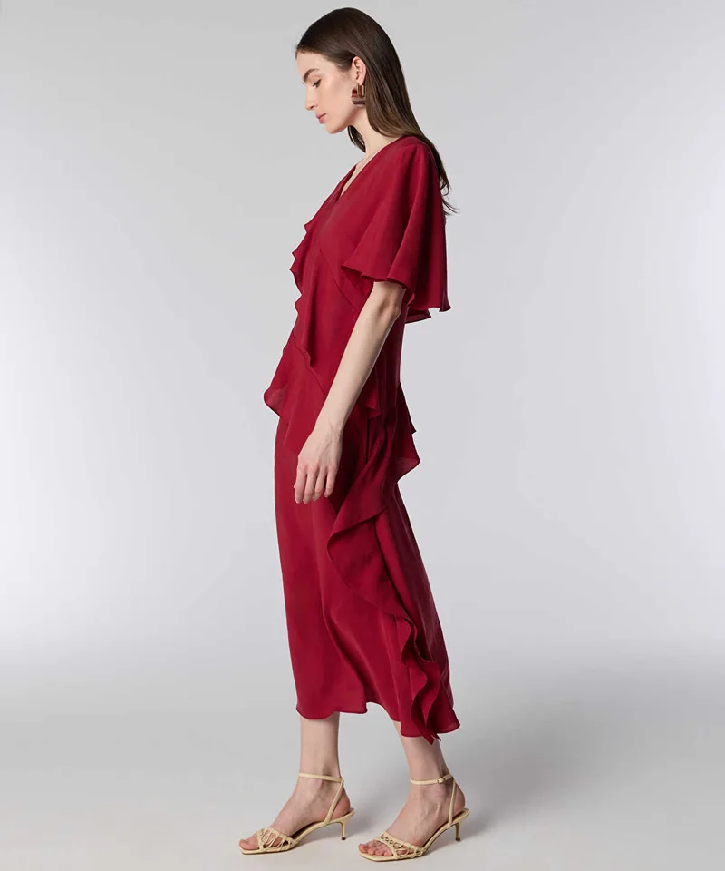Ipekyol  Diagonal Ruffle Midi Dress for Women | Best Price UAE