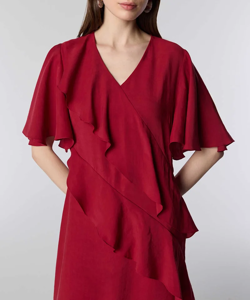 Ipekyol  Diagonal Ruffle Midi Dress for Women | Best Price UAE