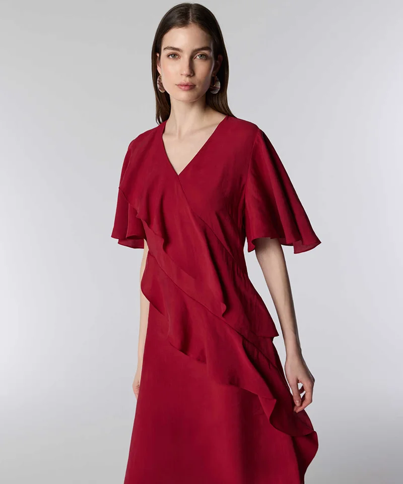 Ipekyol Diagonal Ruffle Midi Dress