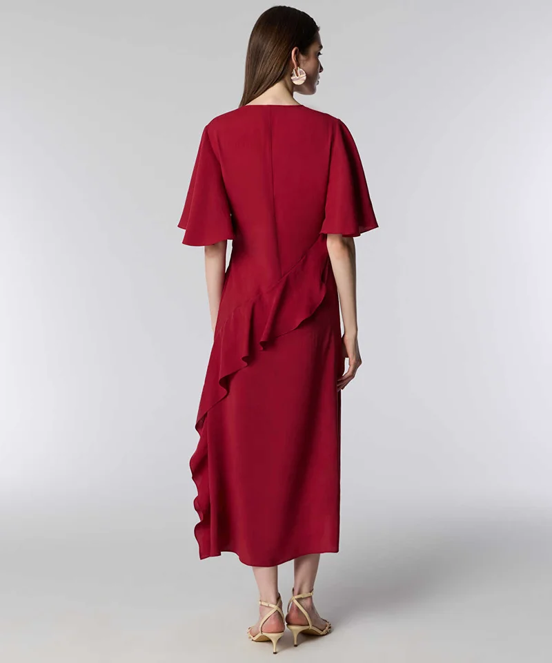 Ipekyol  Diagonal Ruffle Midi Dress for Women | Best Price UAE