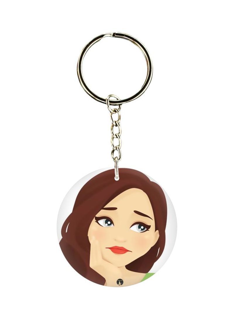 RKN Double Sided Girl Printed Keychain