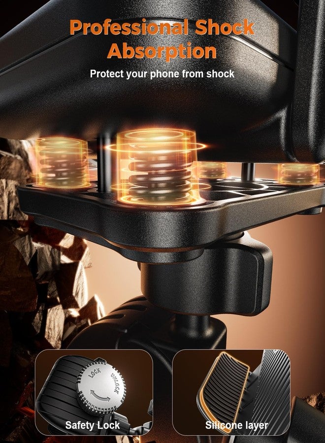 SUPERONE Motorcycle Phone Mount Holder, [Dual Vibration Dampener] Bike Phone Holder Handlebar Clamp, [Camera Friendly] Bicycle Scooter Phone Clip, Compatible with iPhone, Samsung, All Cell Phone - Image 2