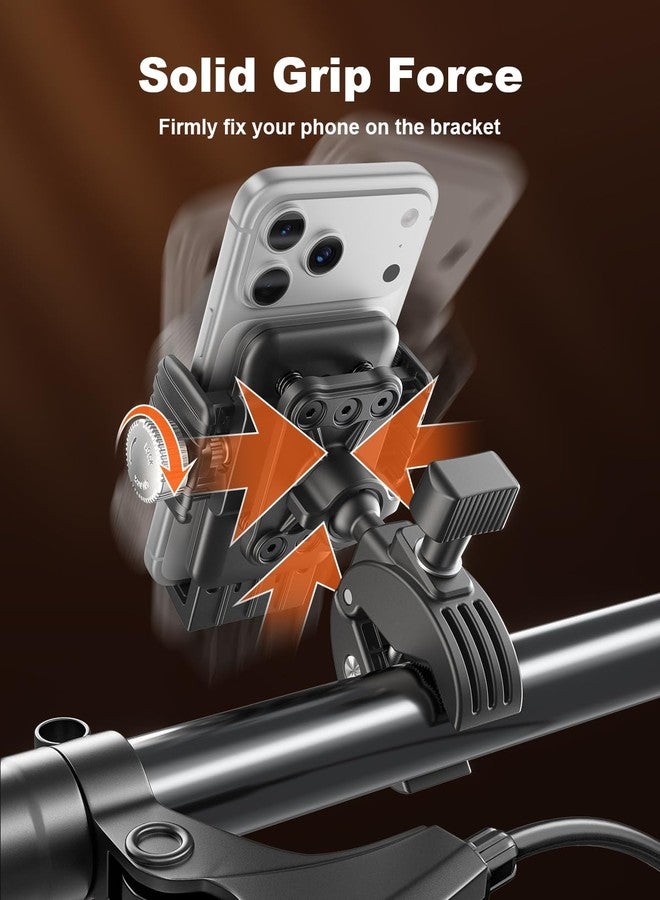SUPERONE Motorcycle Phone Mount Holder, [Dual Vibration Dampener] Bike Phone Holder Handlebar Clamp, [Camera Friendly] Bicycle Scooter Phone Clip, Compatible with iPhone, Samsung, All Cell Phone - Image 5