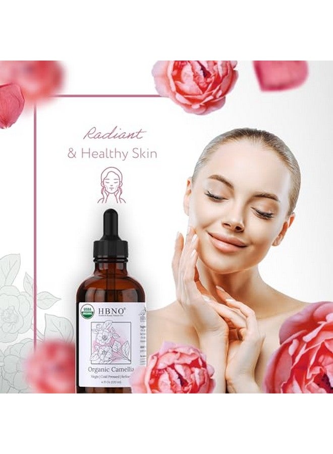 hbno Organic Camellia Oilhuge 4 Oz (120Ml) Value Sizeusda Certified Organic Camellia Oil Cold Pressed Carrier Oil For Face Body Lips Nails Shampoo & Conditioner - Image 3
