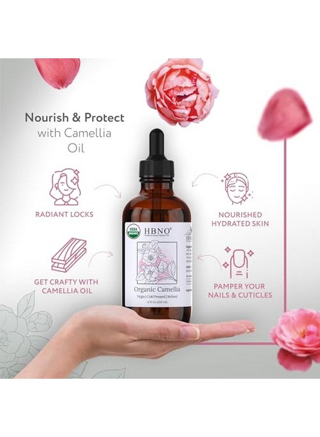hbno Organic Camellia Oilhuge 4 Oz (120Ml) Value Sizeusda Certified Organic Camellia Oil Cold Pressed Carrier Oil For Face Body Lips Nails Shampoo & Conditioner - Image 4