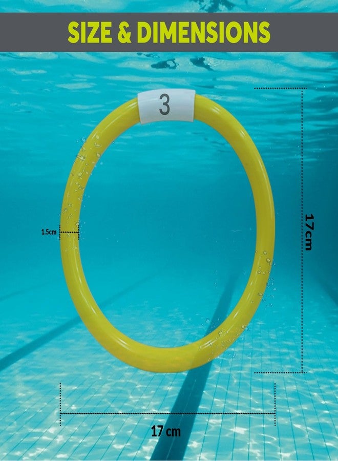 GISCO Pool Diving Sinker Rings Diving Toy Underwater Toys | Swimming Pool Toys for Kids, Comes with Quick Dry Mesh Bag | Pack of 4, Multicolor - Image 2