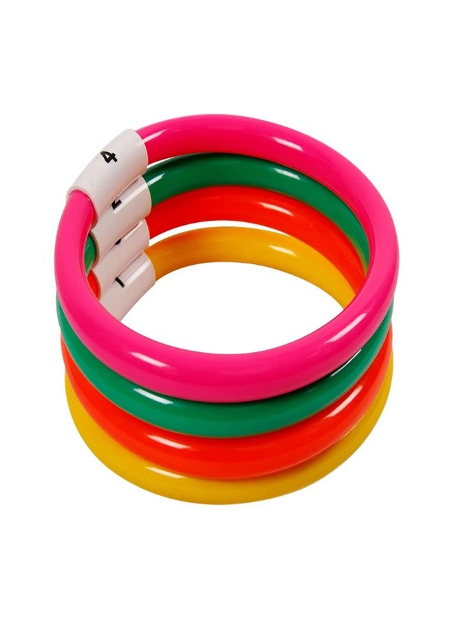 GISCO Pool Diving Sinker Rings Diving Toy Underwater Toys | Swimming Pool Toys for Kids, Comes with Quick Dry Mesh Bag | Pack of 4, Multicolor - Image 1