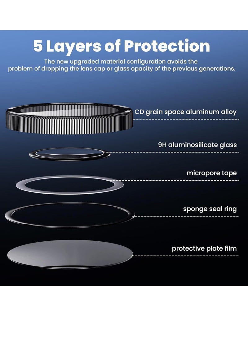 إلترازون واقي عدسة الكاميرا iPhone 15 Pro/15 Pro Max - [3+1 حزمة] واقي شاشة زجاجي فائق الدقة صديق للحافظة، حماية من السقوط من الدرجة العسكرية (تيتانيوم طبيعي) - Image 2