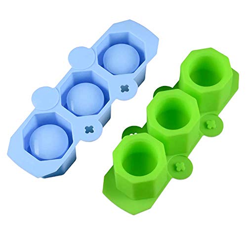 Fewo 2 Pieces Flower Pot Silicone Molds Succulent Plants Planter Pot Mould Concrete Cement Plaster Moulds, Ice Shot Glass Molds DIY Craft Tea Light Candle Holder Mold (Random Color) - Image 3
