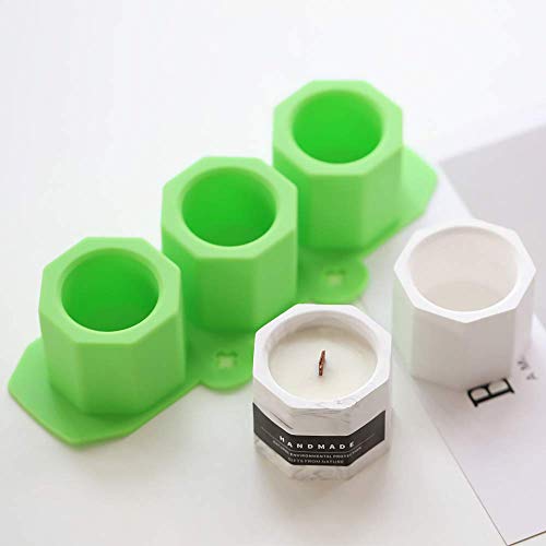 Fewo 2 Pieces Flower Pot Silicone Molds Succulent Plants Planter Pot Mould Concrete Cement Plaster Moulds, Ice Shot Glass Molds DIY Craft Tea Light Candle Holder Mold (Random Color) - Image 4