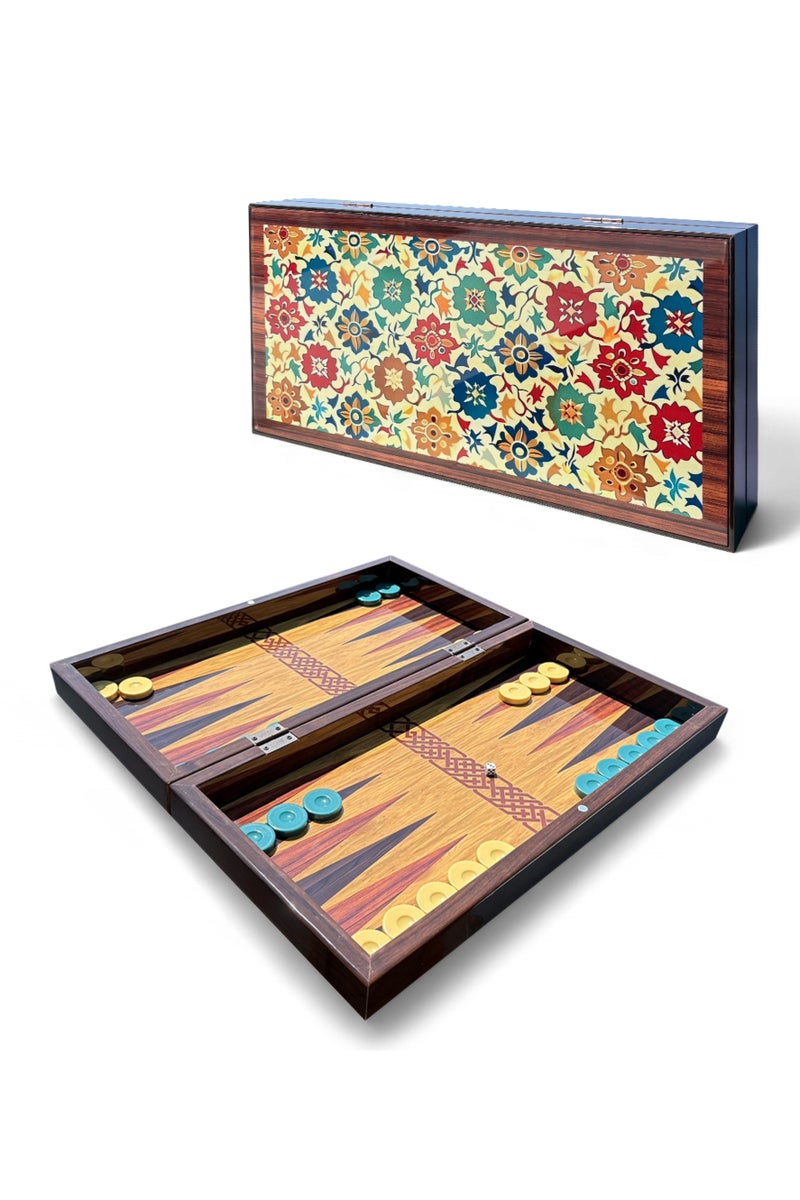 Biggdesign Backgammon Set with Dice and Checkers, MDF Body, Magnetic Lock, Durable Gloss Finish, Scratch-Proof Surface, Board Games for Gift – Made in Turkey - Image 1