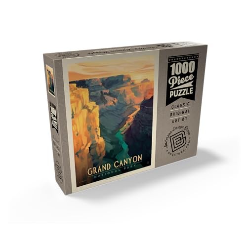 MyPuzzle.com MyPuzzle Grand Canyon National Park Deep Shadows Vintage Poster Premium 1000 Piece Jigsaw Puzzle for Adults - Image 5