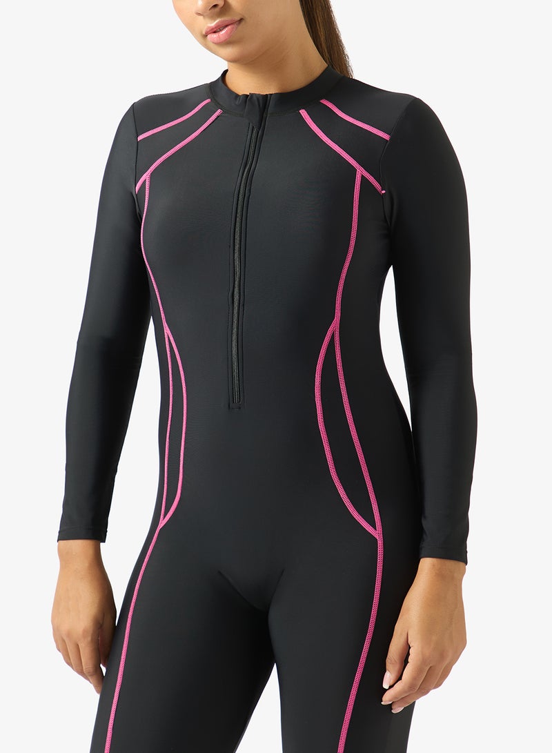 FRWD Zip Up Contrast Trim Detail Wetsuit - Image 3