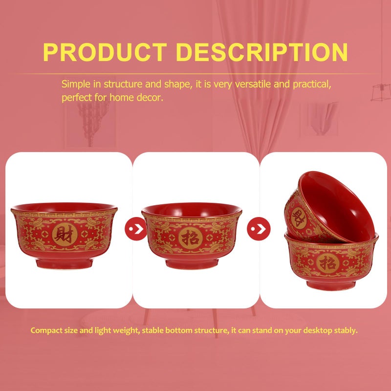 Ceramic Incense Burner Bowls 3.5 Inch Red For Home Meditation And Buddhist Temple - Image 5