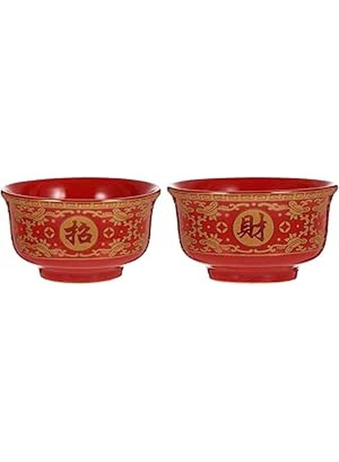 Ceramic Incense Burner Bowls 3.5 Inch Red For Home Meditation And Buddhist Temple - Image 1
