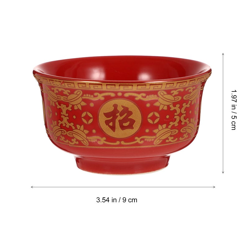 Ceramic Incense Burner Bowls 3.5 Inch Red For Home Meditation And Buddhist Temple - Image 3