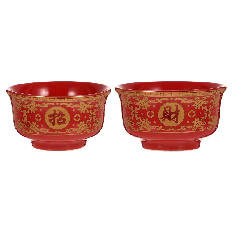 Ceramic Incense Burner Bowls 3.5 Inch Red For Home Meditation And Buddhist Temple - Image 2