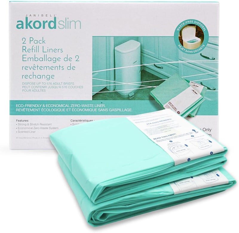 AKORD Janibell Brand Akord Diaper Disposal Liners for 280 Slim Model Scented 2Pack Refills the Continuous Liner System Eliminates Waste - Image 4