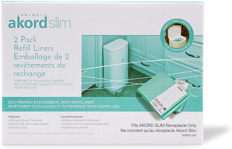 AKORD Janibell Brand Akord Diaper Disposal Liners for 280 Slim Model Scented 2Pack Refills the Continuous Liner System Eliminates Waste - Image 1