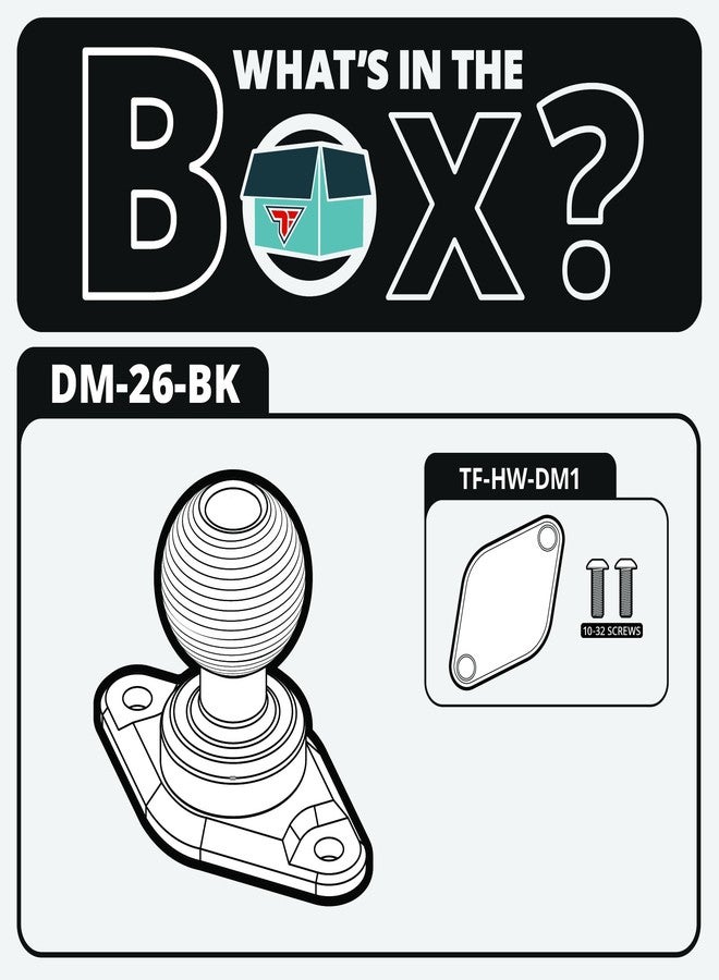 Tackform Diamond AMPS Mount - 25.4mm/1”/B-Sized System Compatible | 6061-T6 Aluminum Ball | 2-Hole Drill Base | Mount Direct to Dash, AMPS, or Grid Style Brackets | Includes Hardware Kit | - Image 3